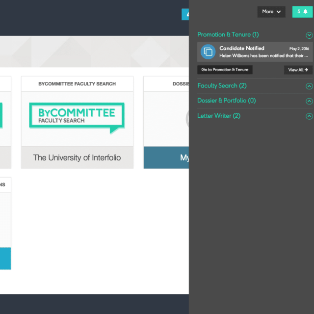 Notifications in your Interfolio account (to go with the new look)